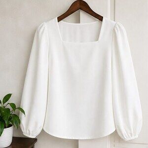 White Puff Sleeve Top